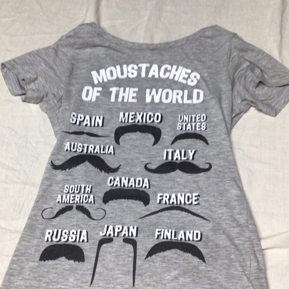 Kids Gray Moustache Print Tee